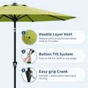 GarveeLife 10FT Umbrella Outdoor Patio, Table Umbrella with Push Button Tilt and Crank, 8 Sturdy Ribs Waterproof UV Protection for Garden, Pool, Deck, Backyard, Market (Fruit Green)