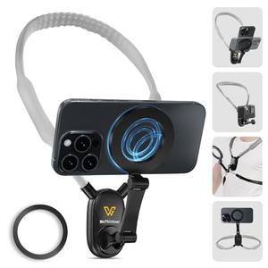 700mm Extended Neck Phone Holder, Hands-Free Magnetic Mount for Vlogging & POV, Longer Than 600mm for Comfort & Wider Angles, Fits MagSafe iPhone Android GoPro etc.