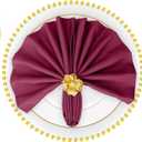 SuperO Set of 40 Cloth Napkins 17 x 17 Inch, Polyester Solid Washable Dinner Napkins with Hemmed Edges,Great for Restaurant, Wedding and Party(Burgundy)