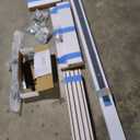 Fredbeck 32x84 inch White Barn Door with 5.5FT Sliding Door Hardware Kit Included & Handle, Solid, MDF, PVC Surface, DIY Assembly, 5-Panel, Fit 29in-30in Opening