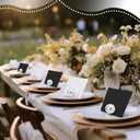 Leinuosen 96 Pcs Decorative Pearl Place Card Stands and Cards Set, Table Place, Food Labels Business, Dessert Table Decor