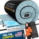 Hazli Matrix AirCell Memory Foam Camping Mattress Pad - CertiPUR-US Roll Up Mattress for Adults - Portable Foam Sleeping Mats for Camping - Camp Cot Sleeping Pad - Floor Sleep Mat Bed Roll for Car RV (Kids 64 X 26 X 3, Blue)
