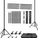 Hemmotop Backdrop Stand 10x8ft (WxH), Photography Background Stand for Parties, Adjustable Photo Backdrop Stands Kit for Wedding, Photo Booth, Party, Decoration, Balloon, Projector Screen