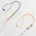 2 Pcs Teacher Lanyards with 2 PCS ID Badges Holder Wood Silicone Beaded Lanyard for Keys Cute Breakaway Lanyards Necklace for ID Badges Woman Teacher Nurse Office