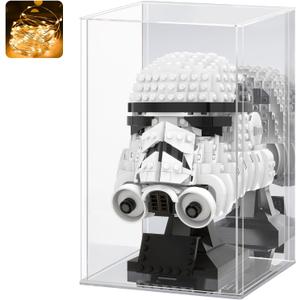 LASOA Acrylic Display Case for Collectibles  Clear Display Box with Mirrored Back and Base, Self-Assembly Showcase for Figurines, Models, and Memorabilia, 6x6x10inch
