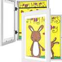 2Pack Kids Art Frames White, 10x12.5 8.5x11 Child Artwork Display Frame Without/With Mat Changeable Front Opening Frame Children Storage Frame Hold 50pcs Crafts Drawing Art Project Schoolwork