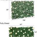 GLANT Expandable Fence Privacy Screen for Balcony Patio Outdoor,Decorative Faux Ivy Fencing Panel,Artificial Hedges (Single Sided Leaves) (1, White Rose)