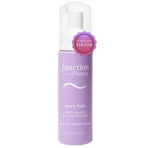 FUNCTION OF BEAUTY Zero Gravity Styling Mousse, 7 oz  Adds Volume + Defines Natural Waves, Frizz Control + Flexible Hold, Lightweight Feel, No Crunch or Stiffness, Heat Protection Up to 450F (7 Ounce (Pack of 1))
