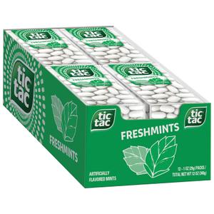 Tic Tac Freshmint Breath Mints, Bulk 12 Pack, On-The-Go Refreshment, 1 oz Each (EXP 03/04/26)