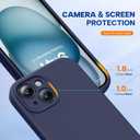 Miracase Compatible with iPhone 15 Case, [Soft Anti-Scratch Microfiber Lining], Liquid Silicone Case Gel Rubber Shockproof Drop Protection Phone Case for iPhone 15, Dark Blue
