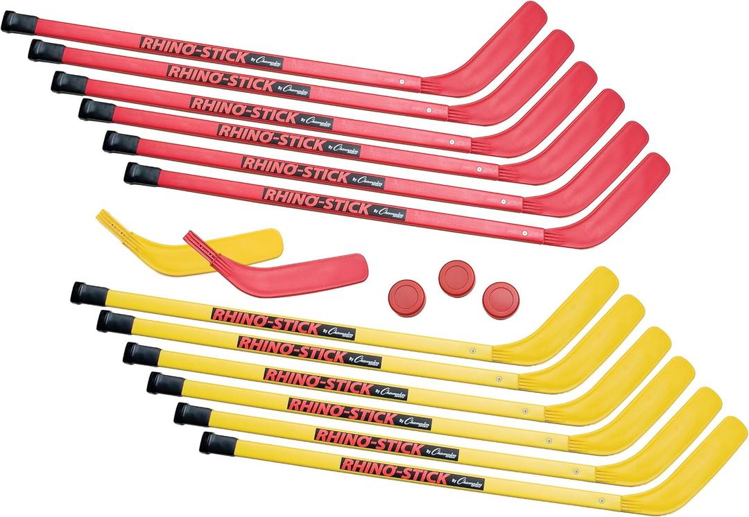 Champion Sports RHINO® Stick Elementary Hockey Set – 36", Red/Yellow