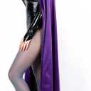 Halloween Cosplay Costume Deluxe Jumpsuit Cloak Belt Suit Women's Cosplay Costume Purple, Medium
