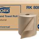 Tork Natural Paper Hand Towel Roll H21 100% Recycled Fiber, Universal Fit 6 Rolls x 800 Ft (RK8002)