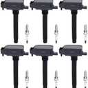 muge racing UF807 Ignition Coil Pack and Iridium Spark Plugs Compatible with Chrysler Pacifica 3.6L, Voyager 3.6L, Dodge Durango 3.6L, Jeep Grand Cherokee 3.6L, Wrangler 3.6L, Replace# 68223569AB