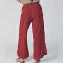 Hixiaohe Women's Casual Wide Leg Sweatpants High Waist Baggy Acid Wash Pants Drawstring Athletic Palazzo Pants with Pockets (Red, XS)
