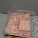 Dish Drying Rack, Space-Saving Dish Rack, Dish Racks for Kitchen Counter, Kitchen Dish Drainers with Removable Utensil Holder,Plate Rack and Drainboard, 11''W x 15''L, Pink