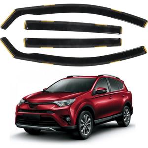 4 PCS in-Channel Window Rain Guards Fit for 2013-2018 Toyota RAV4, Smoke Tinted Vent Window Visors, Side Window Deflectors, Sun Visors Vent Shade, 2013 2014 2015 2016 2017 2018 (For 2013-2018 RAV4 in Channel)