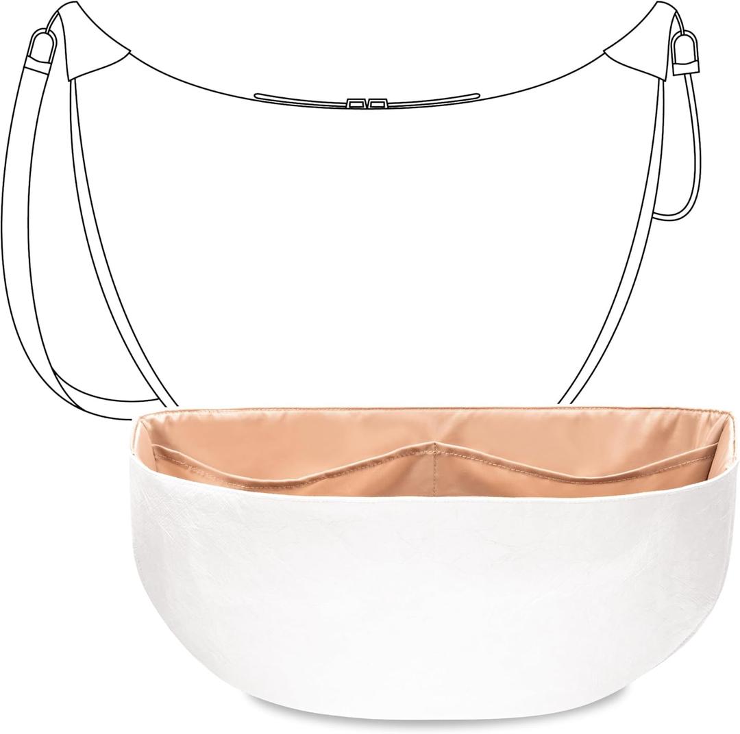 Purse Organizer Insert for Moon-Shaped Handbags (Large)  Compatible with LV Loop Hobo GM | Lightweight Slim Curved Bottom Liner Size 02 (12.6" L x 6.3" H x 3.5" D)