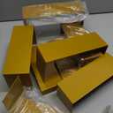 Black Matte Metal Display Stand,8 Pcs 2 Set Display Risers, Metal Rectangular Display Shelf for Showcase, Dessert, Toys, Perfume (8Pcs-Gold, L7''x8''x9)