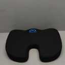 Everlasting Comfort Doctor Recommended Memory Foam Seat Cushion for Office Chairs & Car - Ergonomic Office Desk Accessories - Cushions for Tailbone Pain Relief, Sciatica & Back Support Pillow (01. Black)