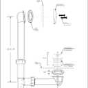 Westbrass Y594244CP White Tubular Twist & Close Bath Waste and Overflow Assembly, Polished Chrome