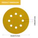 Gold Sanding Discs Set, 5-Inch 8-Hole Sandpaper (600 Grit 150pcs)
