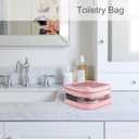 Clear Makeup Bag Travel Size Toiletry Bag Organizer Case Quality PU Leather Transparent Small Cosmetic Bag Car Bag for Essentials with Durable Zipper (White)