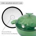 Flavehc Owl Shaped Cast Iron Dutch Oven with Lid 3 qt Enameled Dutch Oven for Bread Baking,AquaGreen