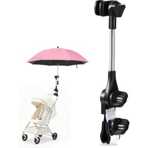 Universal Umbrella Holder for Chair, 360 Adjustable Umbrella Clamp Mount for Stroller, Beach Chair, Wheelchair & Golf Cart - Tool-Free Installation for Sun & Rain Protection