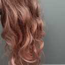 Esmee Long Wavy Pale Pink Wigs for Women Natuaral Synthetic Hair Heat Resistant Ombre Wig for Daily Party Cosplay Use