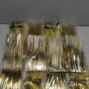 LULLABY 300PCS Gold Plastic Silverware, Heavy Duty Disposable Utensils, Gold Plastic Cutlery Set Include 100 Forks, 100 Spoons, 100 Knives, Perfect Flatware for Party Wedding and Daily Use