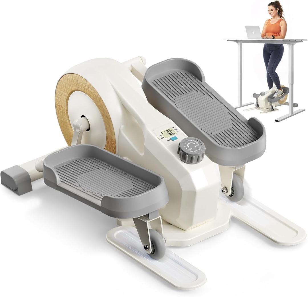 Sitting Under Desk Elliptical Machine, Leg Exerciser While Sitting for Seniors, Seated Pedal Exerciser, Quiet & Portable Pedal Exerciser with 8 Resistance Levels, Work from Home Fitness
