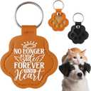 Huquary 2 Pcs Pet Memorial Gifts Pet Hair Keychain with Memorial Quote for Dogs Cats Paw Print Leather Keychain for Dog Cat Christmas Gifts Fur Keepsake Keyring Cat Dog Lovers