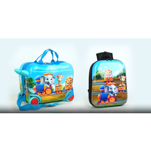Emissary Todder Ride On Suitcase & Backpack Bundle - Kids Carry On Luggage Set