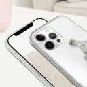 Bonitec Compatible with iPhone 14 Pro Max Case Clear for Ladys, Girls and Women Bracelet 3D Glitter Sparkle Bling Strap Luxury Shiny Crystal Rhinestone Diamond Silver Chain Protective Cover, Clear