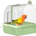 Bird Bath for Cage, Automatic Parakeet Bath with Pump, Indoor Bird Shower with Running Water, Filter, Bird Cage Accessory for Pet Birds, Lovebirds, Finches, Cockatiel