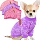 3 Pack Dog Sweaters for Small Dogs Girl Boy Winter Fleece Clothes Warm Soft Dog Sweatshirt Outfit for Dogs Cats Pet Apparel S
