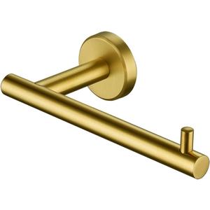 JQK Gold Toilet Paper Holder, 5 Inch Tissue Paper Dispenser, 304 Stainless Steel Thick 0.8mm Wall Mount, Brushed Brass, TPH100-BG (Bar)