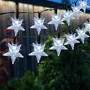 Solar String Lights for Outside - 50 LED Star Lights Outdoor Waterproof, 30.68ft Solar Powered String Lights, White Twinkle Fairy Lights for Garden Fence Yard Decorations, 8 Modes