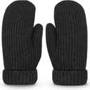 Whiteleopard Men's Winter Gloves Warm Lining Elastic Cuff - Knit Stretchy Cold Weather Warm Knit Thick Gloves Mittens