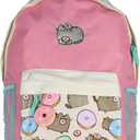 Pusheen Cat Donuts Zipper Backpack with Front Pocket and Donut Charm