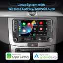 Stable Linux System 7" Car Stereo for VW Golf Passat Jetta Tiguan,Plug & Play Retains Original Screen & Buttons,Wireless CarPlay & Android Auto,Double Din Radio with Backup Camera