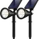 InnoGear Solar Lights Outdoor Waterproof Solar Garden Light for Outside Yard Landscape Lighting Pathway Spot Lights Spotlight Wall Light Auto On/Off, Pack of 2 (White)