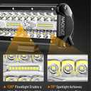 NAOEVO 7 Inch LED Light Bar, 480W 48,000LM LED Offroad Fog/Driving Lights with Spot Flood Combo Beam, Work for Truck Boat ATV UTV, 4 Pcs (White)