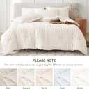 MUXHOMO 7 Pieces California King Comforter Set, Seersucker Bed in a Bag Cal King Size, All Season Luxury Bedding Set with Comforter, Flat Sheet, Fitted Sheet, Pillowcases & Shams, Ivory