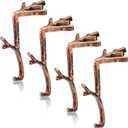 Vicenpal 6 Pcs Fireplace Stocking Garland Hanger for Mantel 2 in 1 Christmas Stocking Holder Two Hooks Durable Wrought Iron Metal Hanger with Padded for Holiday Xmas Home Shelf Decor (Retro Bronze)