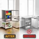 SpaceAid Mini Fridge Stand with Storage, 19.7" W x 19.7" D Heavy Duty Mobile Refrigerator Shelf Stand Table with Wheels, Fridge Cart Organizer with Drawer Basket for Home Dorm Office (White), 2 Tiers
