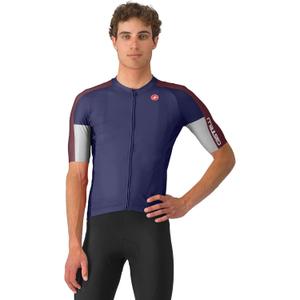 CASTELLI Mens Entrata 6 Jersey, UPF Sun Protection, Quarter Length Sleeve Jersey for Road Cycling & Gravel Biking & Racing (3X-Large, Belgian Blue/Deep Bordeaux/Silver Gray)