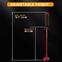 Underhoist Support Stand, 3/4 Ton Capacity, 12 Inch Diameter Base, Contoured Saddle, Bearing Mounted Spin Handle, Self-Locking Acme Threaded Screw