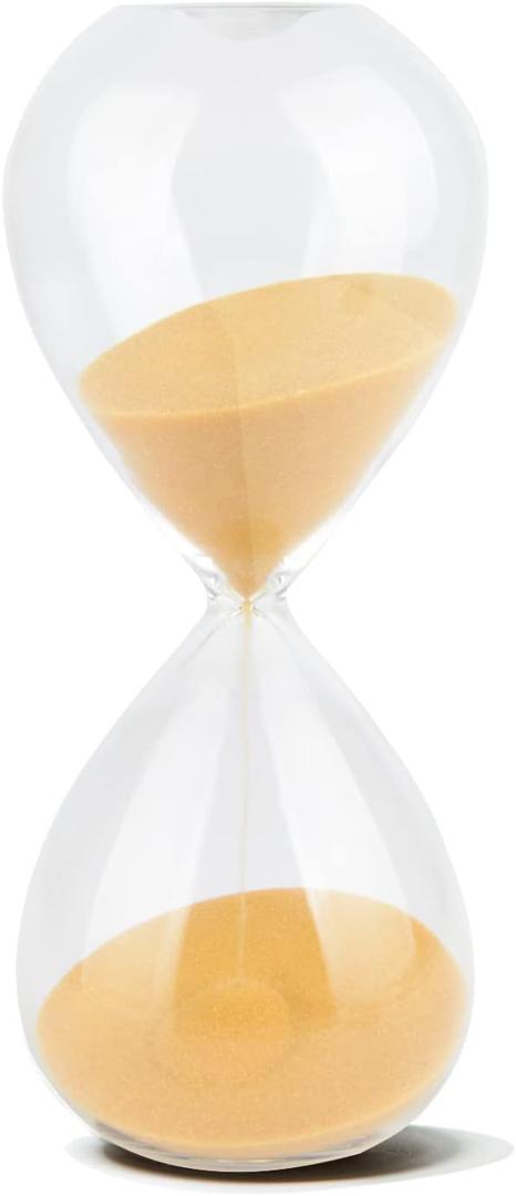 Hourglass, HoveBeaty Hand-Blown Sand Timer Set for Time Management 15 Minutes Durable Glass Construction (15 min, Champagne)